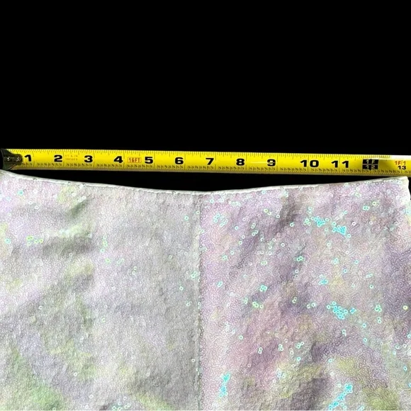 PrettyLittleThing: Iridescent, White, Sequin Wide Leg Trousers - Picture 4 of 5